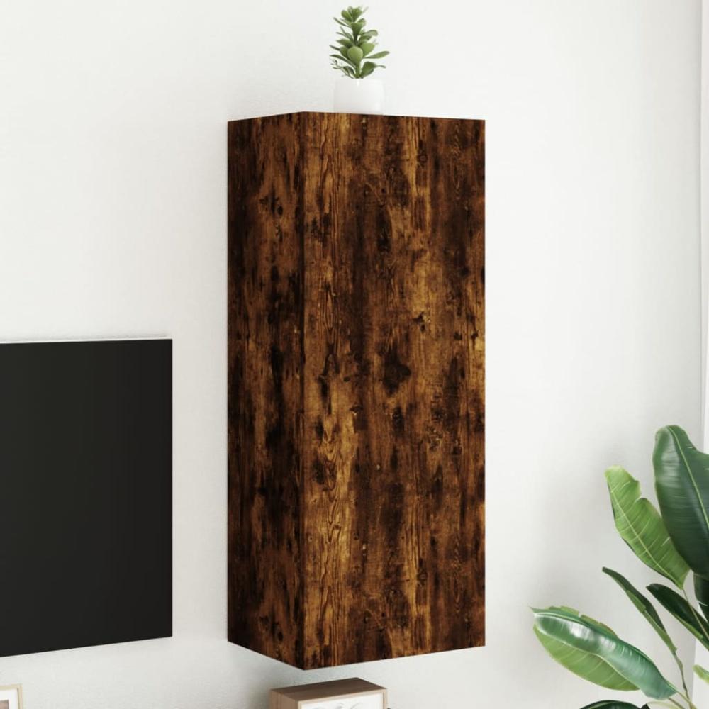 vidaXL TV-Wandschrank Räuchereiche 40,5x30x102 cm Holzwerkstoff Bild 1