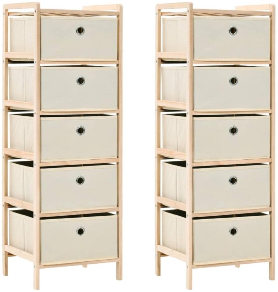 vidaXL Korb-Kommoden 2 Stk. mit 5 Stoffkörben Zedernholz Beige 276232 Bild 1