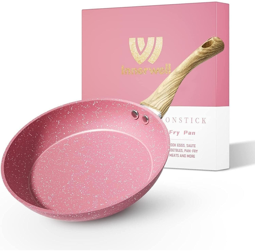 Antihaft Bratpfanne 24cm Rosa Beschichtet Induktion PFOA-freie Herdarten Bild 1