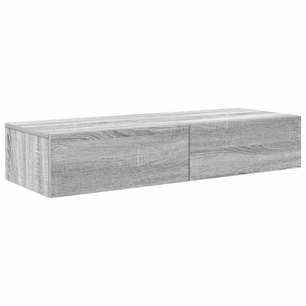 vidaXL Wandregal mit Schubladen Grau Sonoma 100x36x19 cm Holzwerkstoff 859991 Bild 1