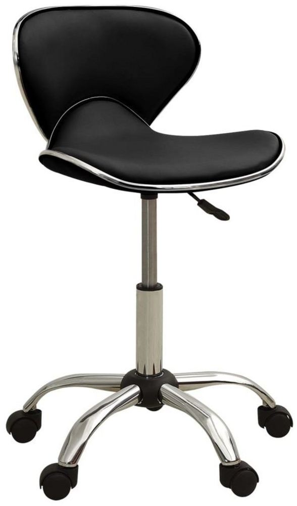 vidaXL Friseur Rollhocker Schwarz Kunstleder [323674] Bild 1