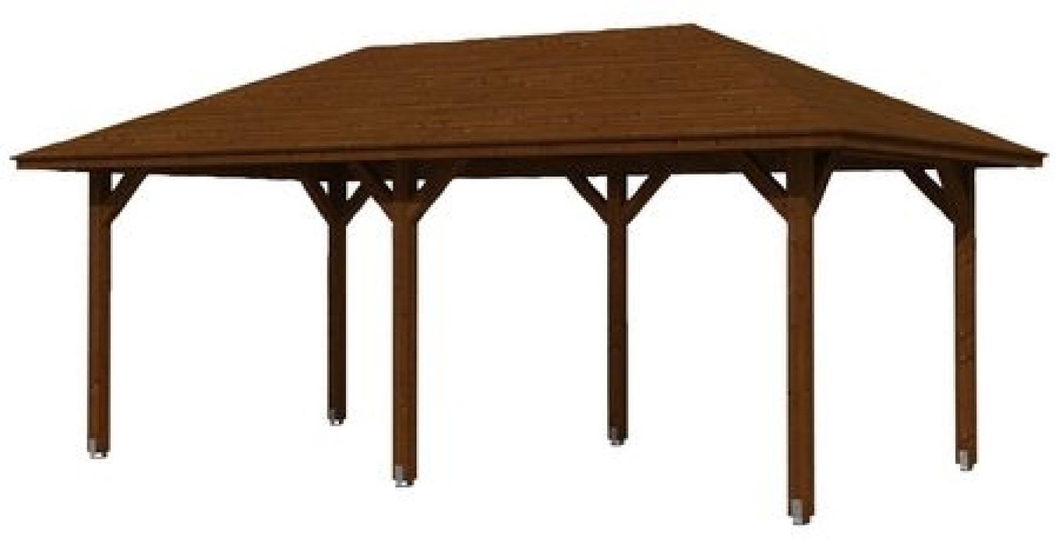 SKANHOLZ Pavillon, Zeltdach, viereckig, BxT: 374x656 cm nussbaum Gartenpavillon Bild 1