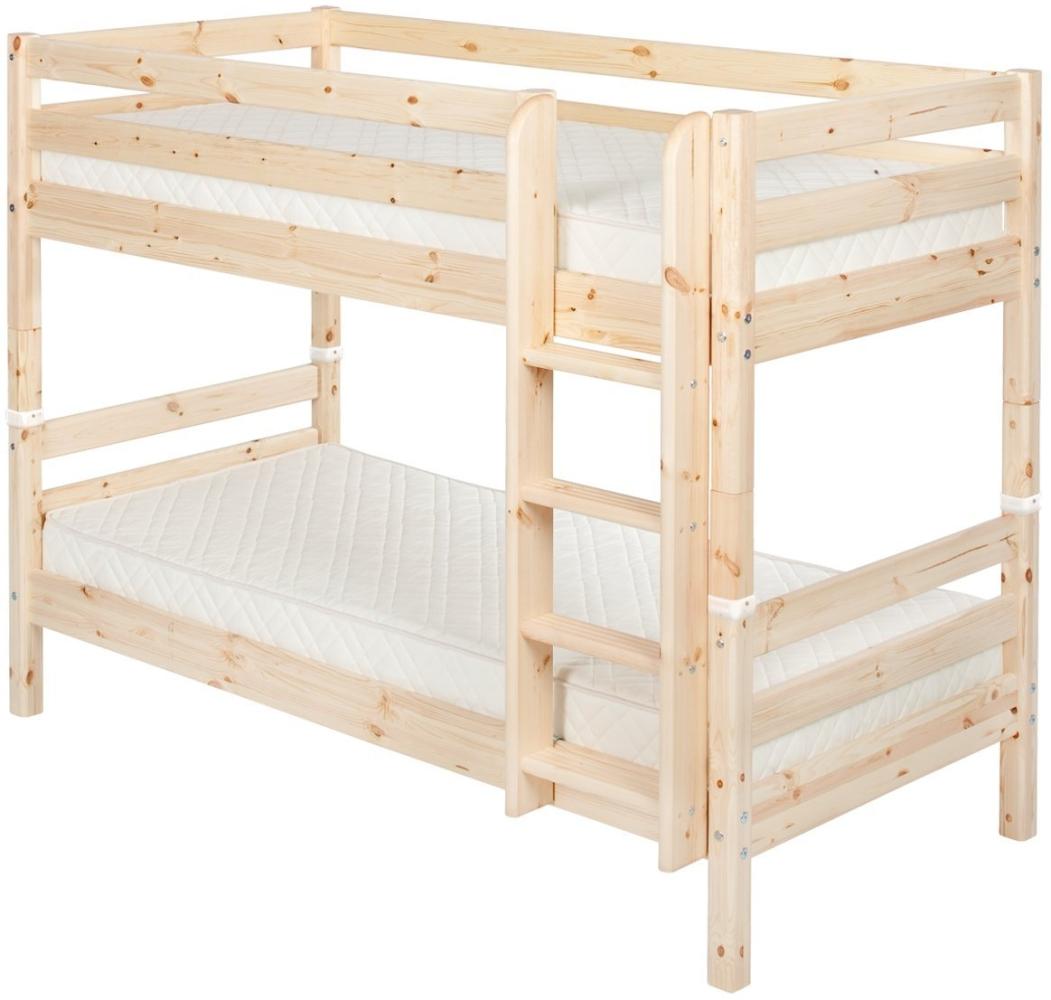 Flexa 'Classic' Etagenbett natur, gerade Leiter, 90x200 cm Bild 1
