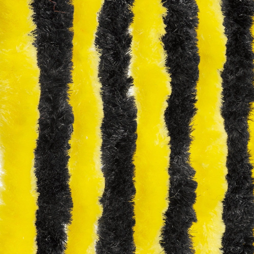 Moritz Flauschvorhang aus Chenille 100 x 200 cm schwarz gelb Türvorhang als Fliegenschutz Insektenschutz für Camping Wohnwagen Bild 1