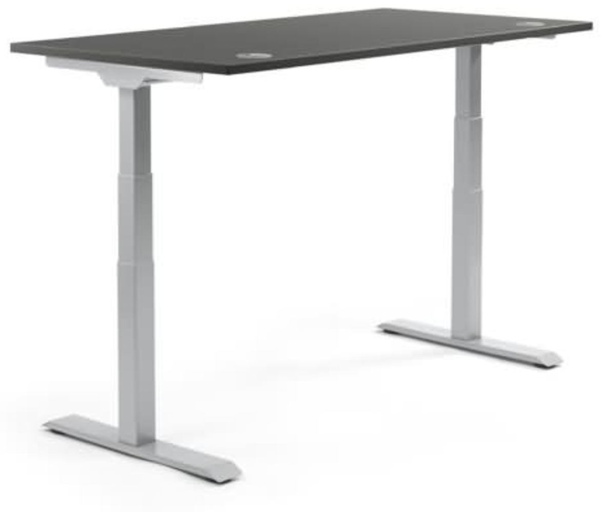 Soennecken Schreibtisch 1600x605-1255x800 mm Platte anthrazit Gestell s Bild 1