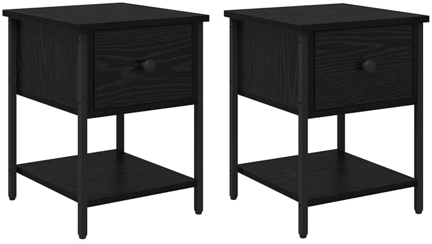 vidaXL Nachttisch 2 pcs Schwarz Eichen-Optik 34 x 35,5 x 45 cm 881805 Bild 1