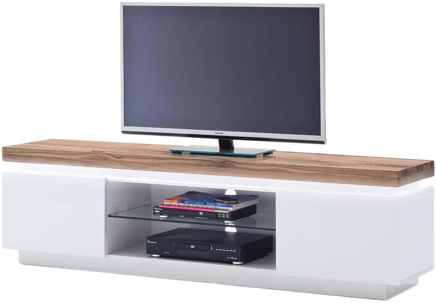 TV-Board >Lisa< in Weiß matt aus Massivholz - 175x49x40cm (BxHxT) Bild 1