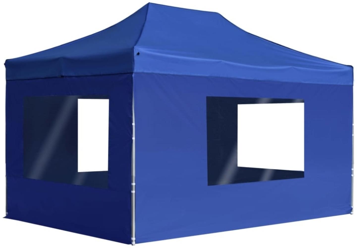 vidaXL Profi-Partyzelt Faltbar mit Wänden Aluminium 4,5x3 m Blau 45497 Bild 1