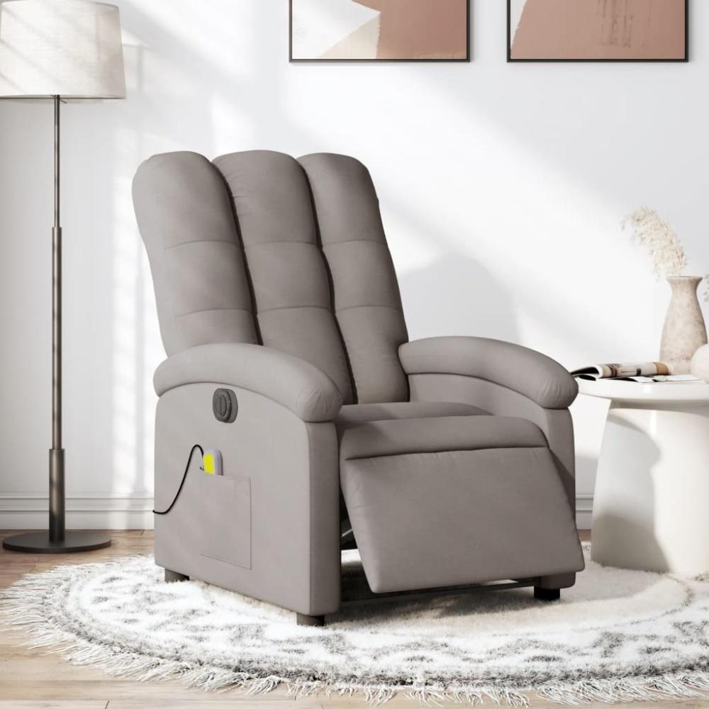 vidaXL Massagesessel Elektrisch Taupe Stoff 3204088 Bild 1