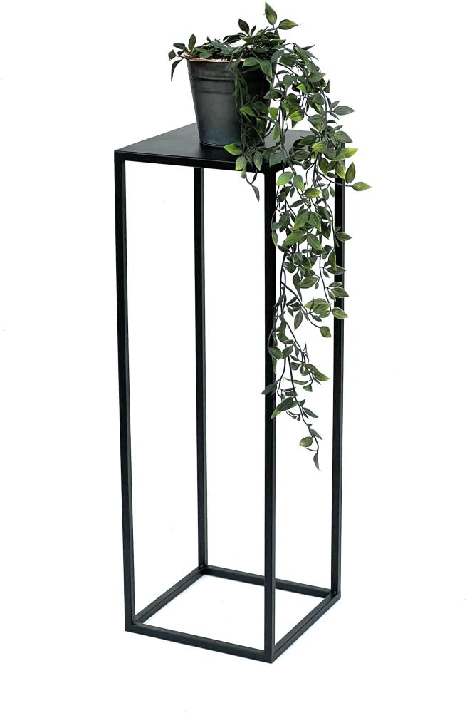 DanDiBo Blumenhocker Metall Schwarz Eckig 70 cm Blumenständer Beistelltisch 96350 Blumensäule Modern Pflanzenständer Pflanzenhocker Bild 1