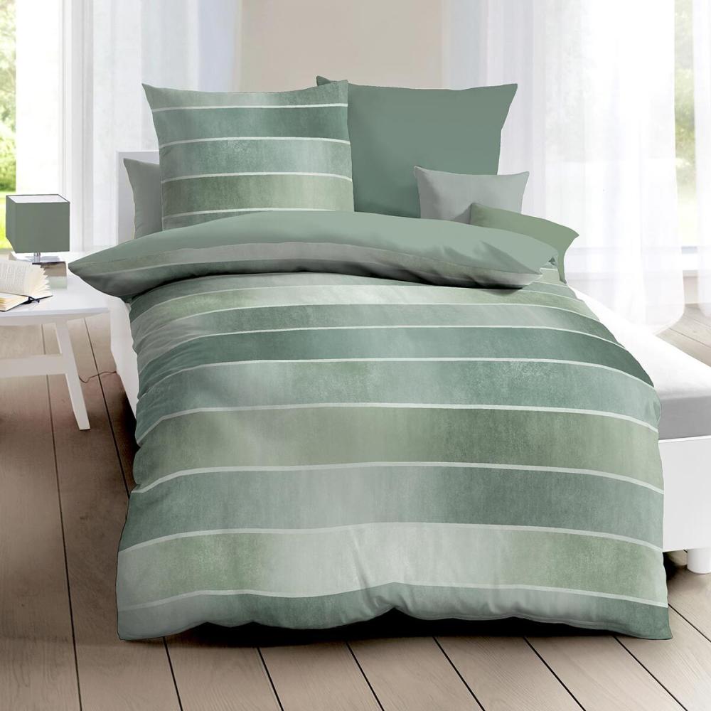 Kaeppel Mako-Satin Bettwäsche Timeless|160x210 cm + 65x100 cm| jade Bild 1