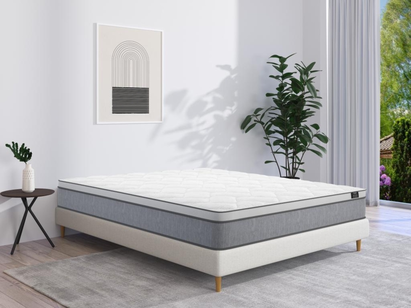 Vente-unique - Taschenfederkernmatratze - 1 Zone - Härtegrad 2 - 160 x 200 cm - Stärke 22 cm - SERENITE von YSMÉE Bild 1