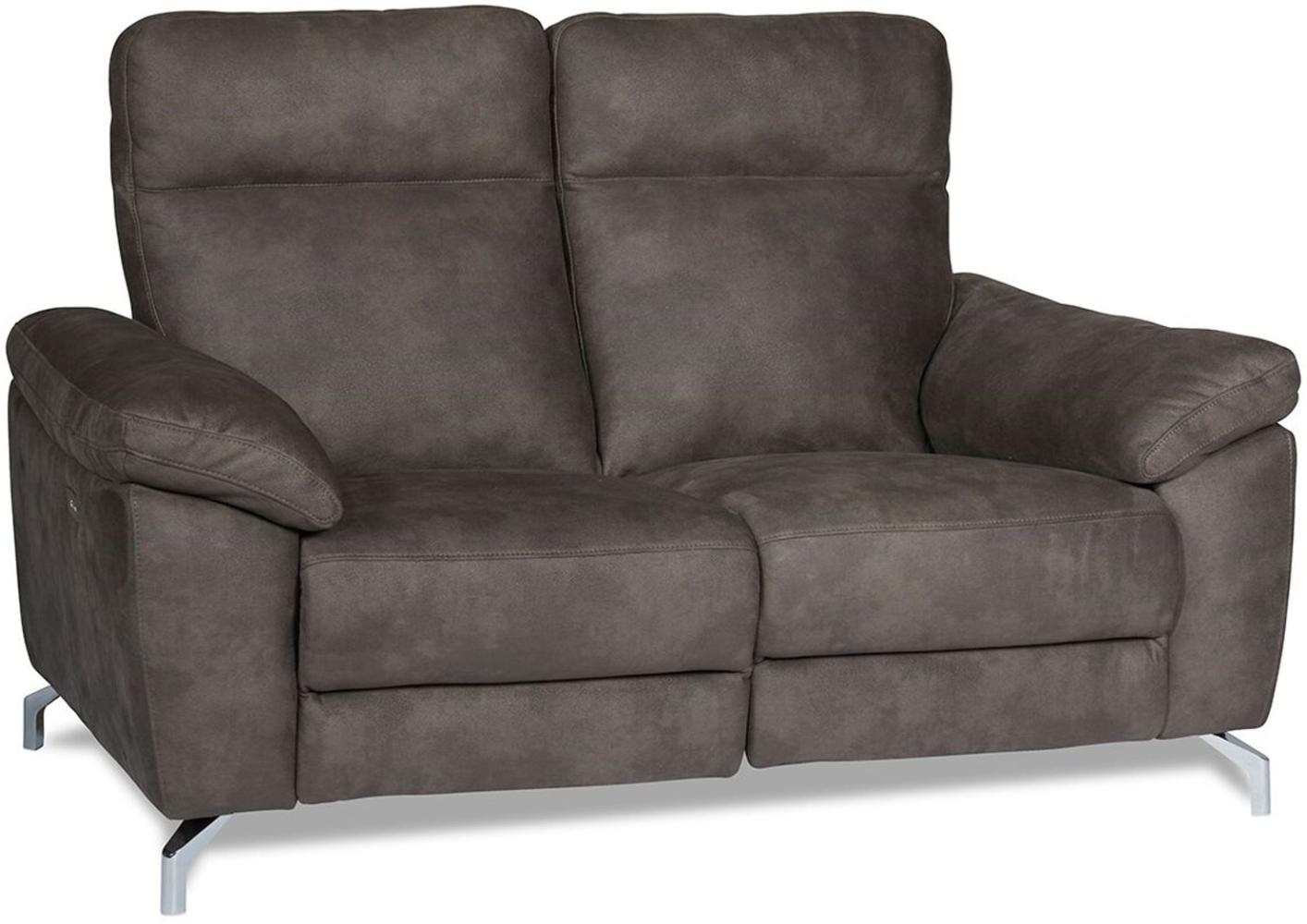 Sofa SENA 2 Personen in braun mit Motor Couch Funktionssofa USB Bild 1