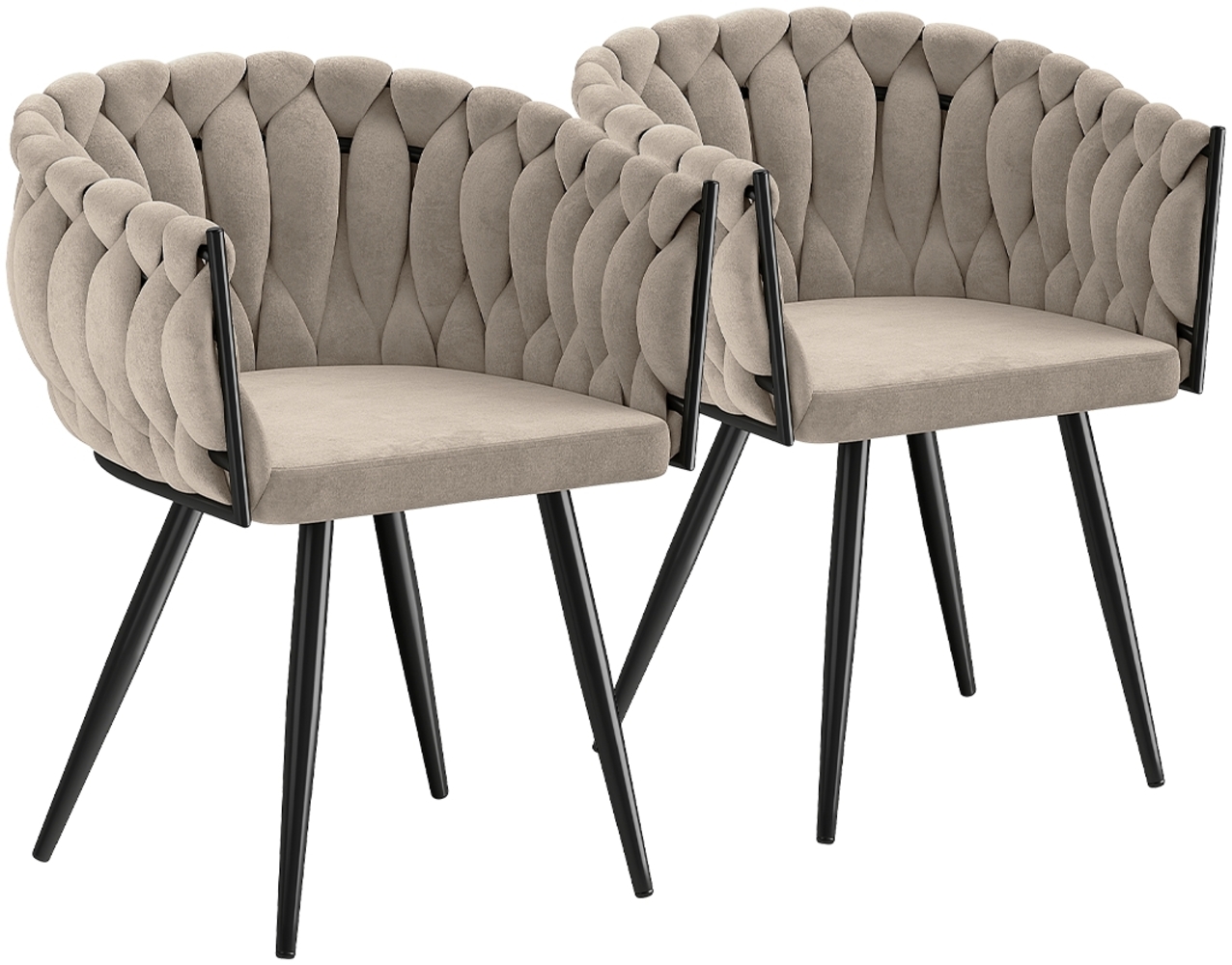 skølm 'Sudri' Esszimmerstühle, 2er Set, macchiato, gepolstert mit Samtbezug, bis 120 kg belastbar, höhenverstellbar Bild 1