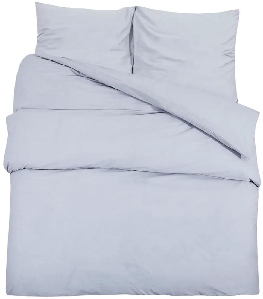 vidaXL Bettwäsche-Set Grau 200x220 cm Leichte Mikrofaser 135961 Bild 1