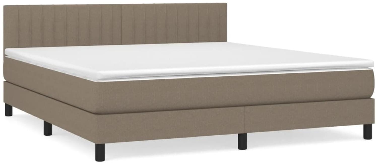 vidaXL Boxspringbett mit Matratze Taupe 180x200 cm Stoff 3140237 Bild 1