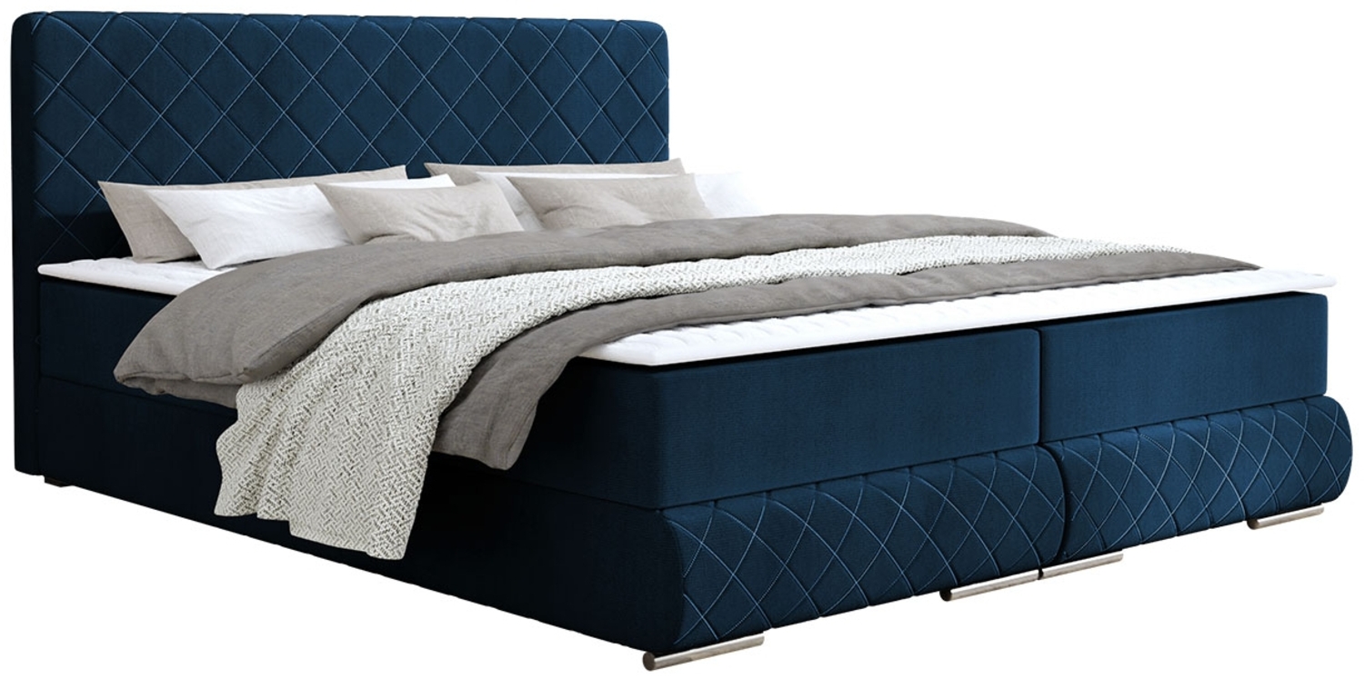 Mirjan24 Boxspringbett Nadori, blau, 160 x 200 cm Bild 1