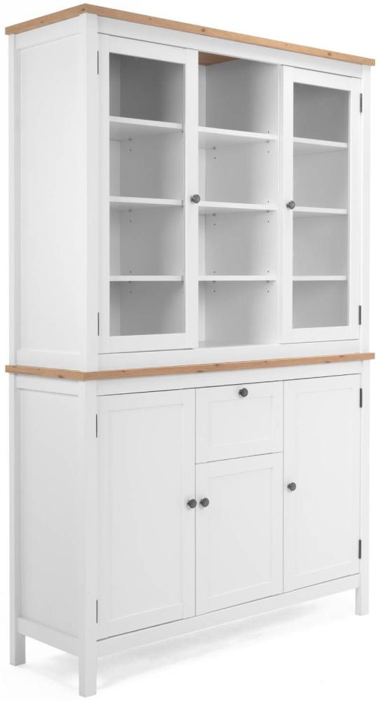 Buffetschrank Küchenbuffet Küchenschrank Vitrine Wohnzimmerschrank Landhaus Anrichte Holz Weiß Bild 1