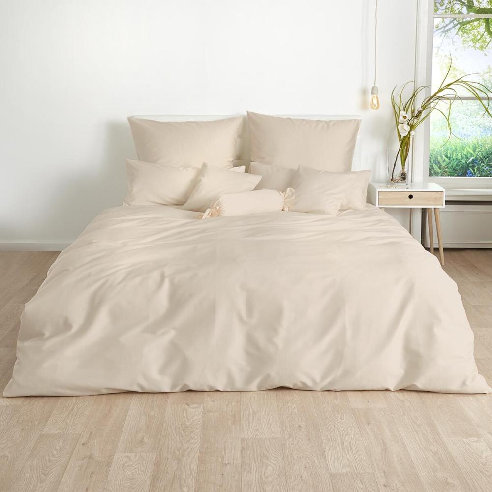 Traumschlaf Uni Mako-Satin Bettwäsche|240x220 cm + 2x 40x80 cm| sand Bild 1