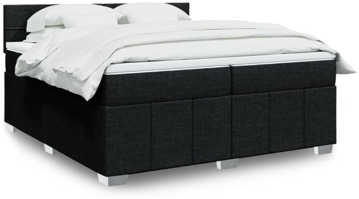 vidaXL Boxspringbett mit Matratze Schwarz 200x200 cm Stoff 3289477 Bild 1