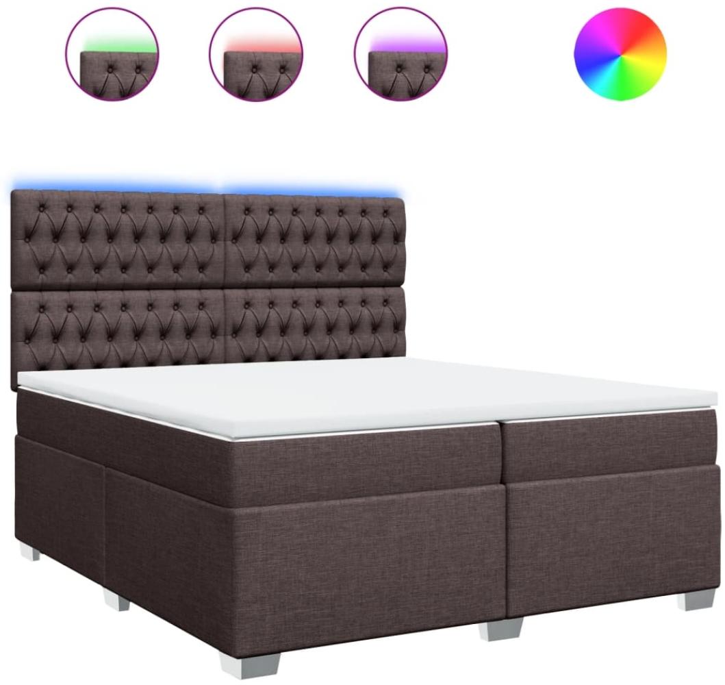 vidaXL Boxspringbett mit Matratze Dunkelbraun 200x200 cm Stoff 3292905 Bild 1