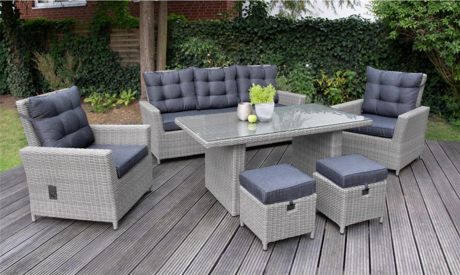 Aluminium Gartenmöbel Dininglounge Asti 6-teilig grau Bild 1