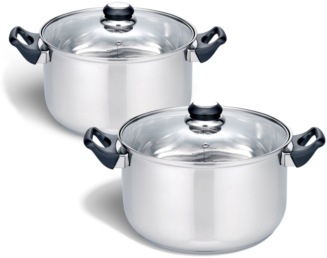 2x Edelstahl Kochtopf "Turin" 24cm Kochtöpfe Küche Töpfe Topf Set Kochen 2 Stück Bild 1