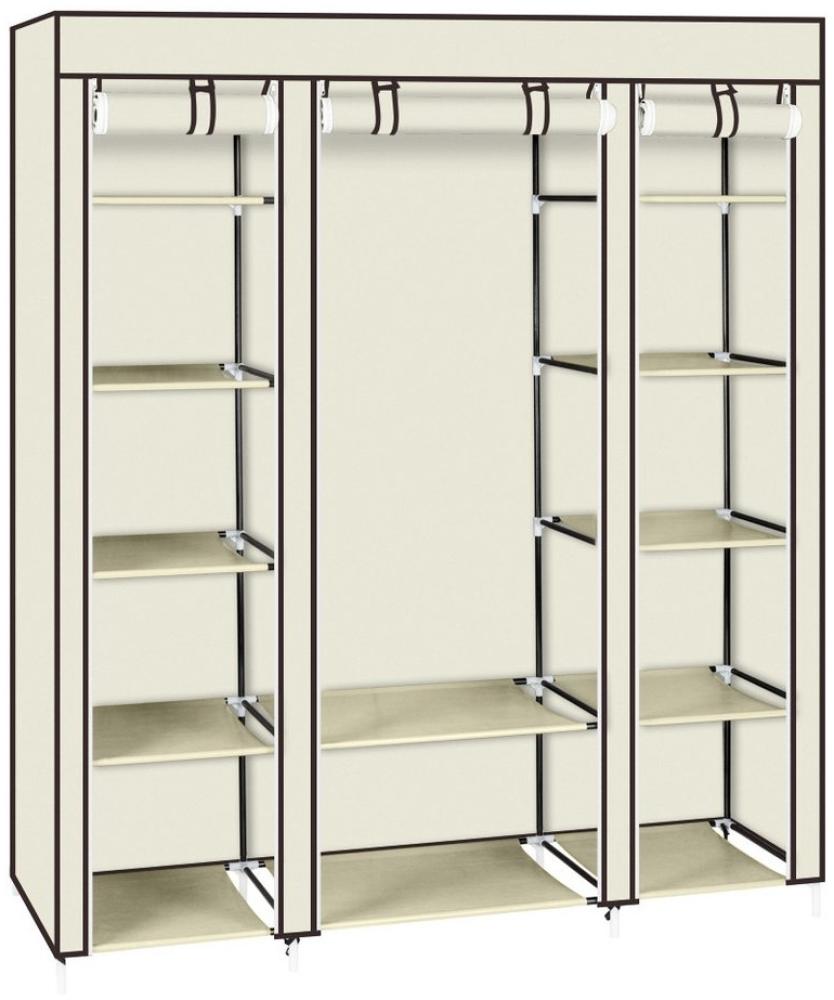 VINGLI Stoffschrank Kleiderschrank, 150 x 45 x 175 cm, Faltschrank, Stoffschrank mit Kleiderstange Bild 1