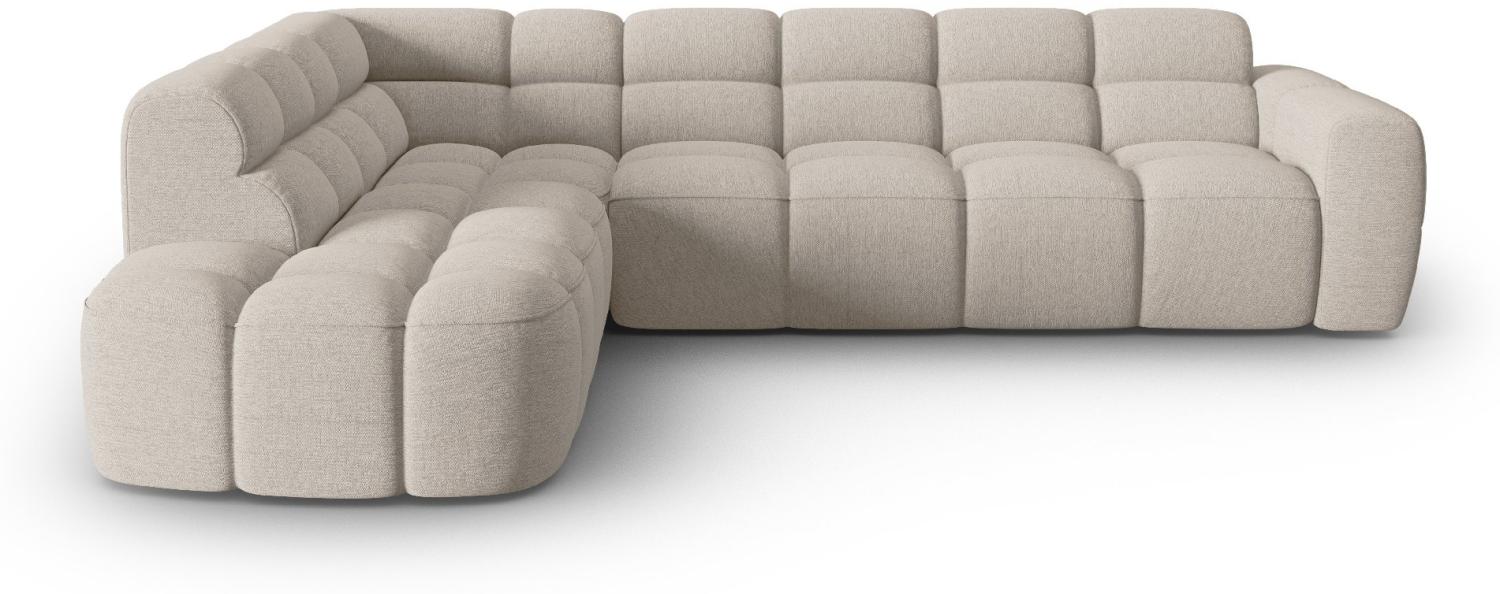 Micadoni Ecksofa Lisa 5-Sitzer Links Strukturierter Stoff Sand Bild 1