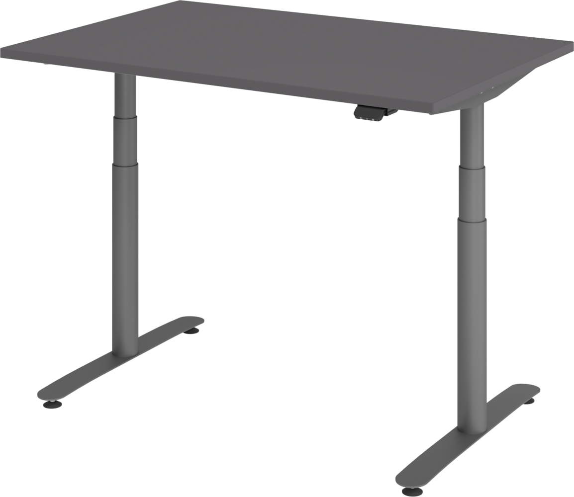 bümö elektrisch höhenverstellbarer Schreibtisch 120x80 cm mit Memory, Bluetooth & App-Steuerung - Schreibtisch höhenverstellbar elektrisch , elektrischer Schreibtisch graphit, Gestell graphit, XDLR-12-G-G Bild 1