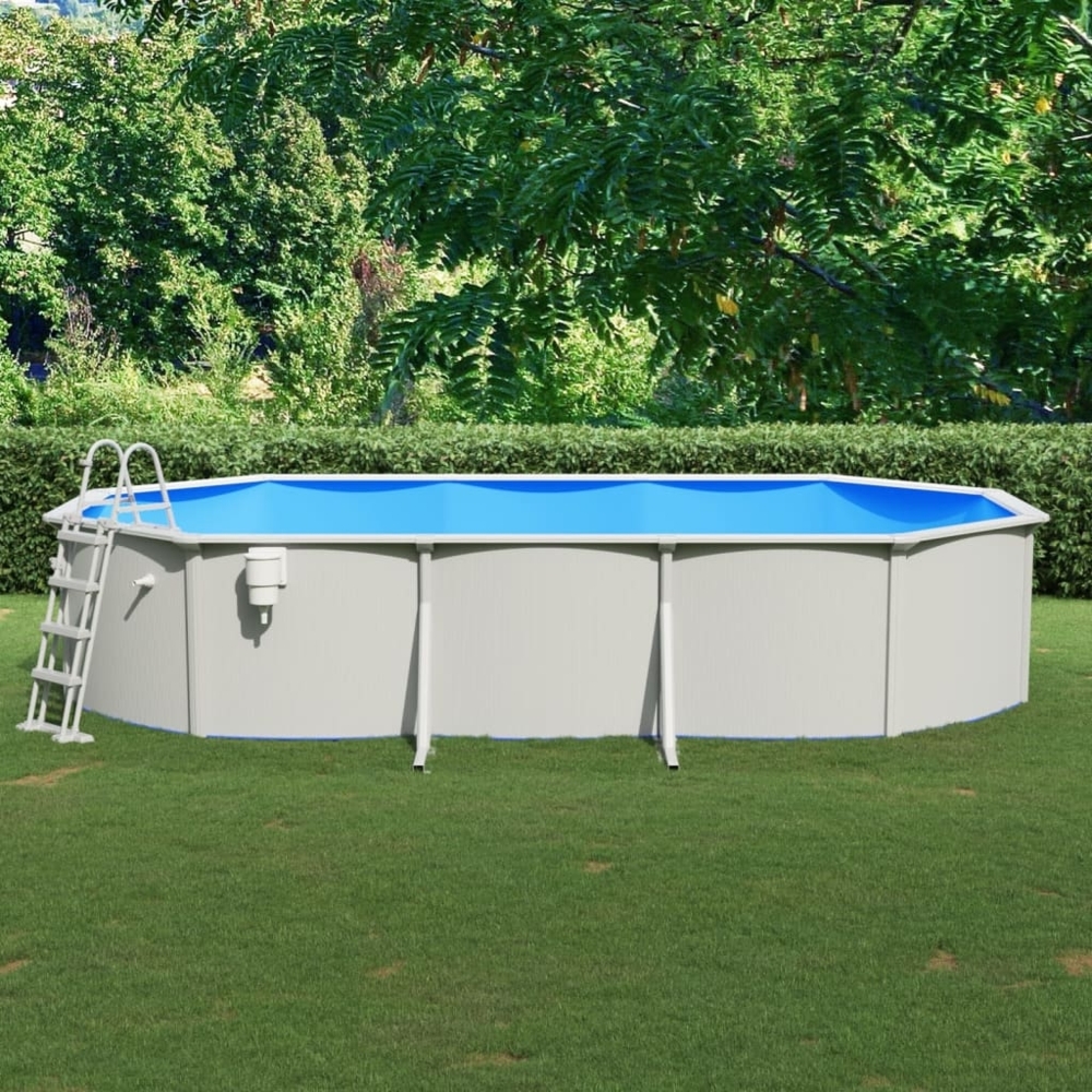 vidaXL Pool mit Sicherheitsleiter 610x360x120 cm 3098044 Bild 1