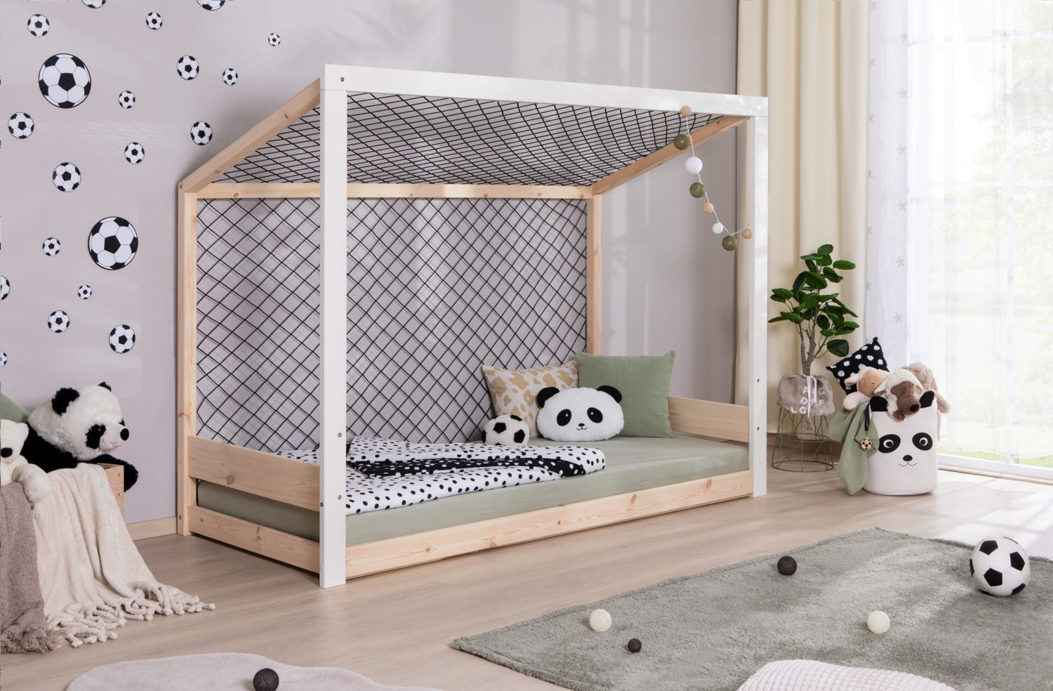 Kinderbett Fußballbett "Kimi" 90x200 Kiefer massiv Bild 1