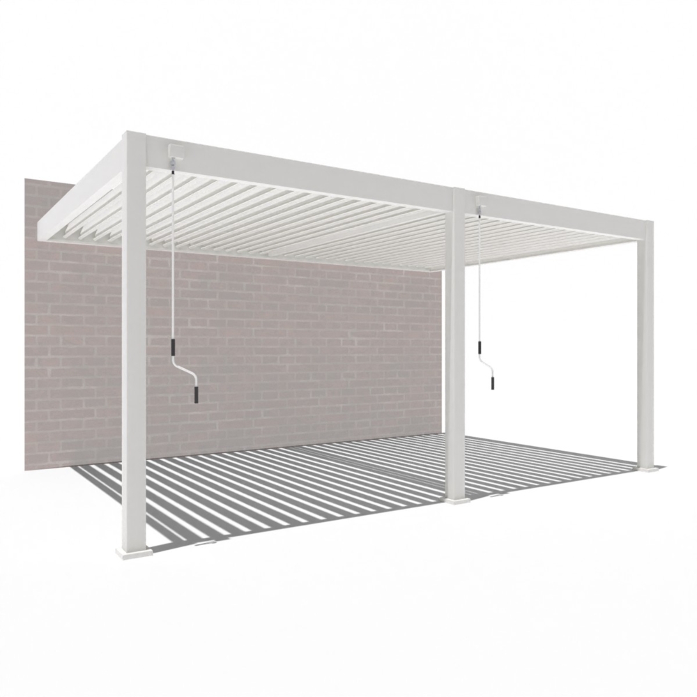 Weide Deluxe | Wand Pergola | Voll Aluminium | 3,6 x 5,3 M | Lamellendach weiß Bild 1