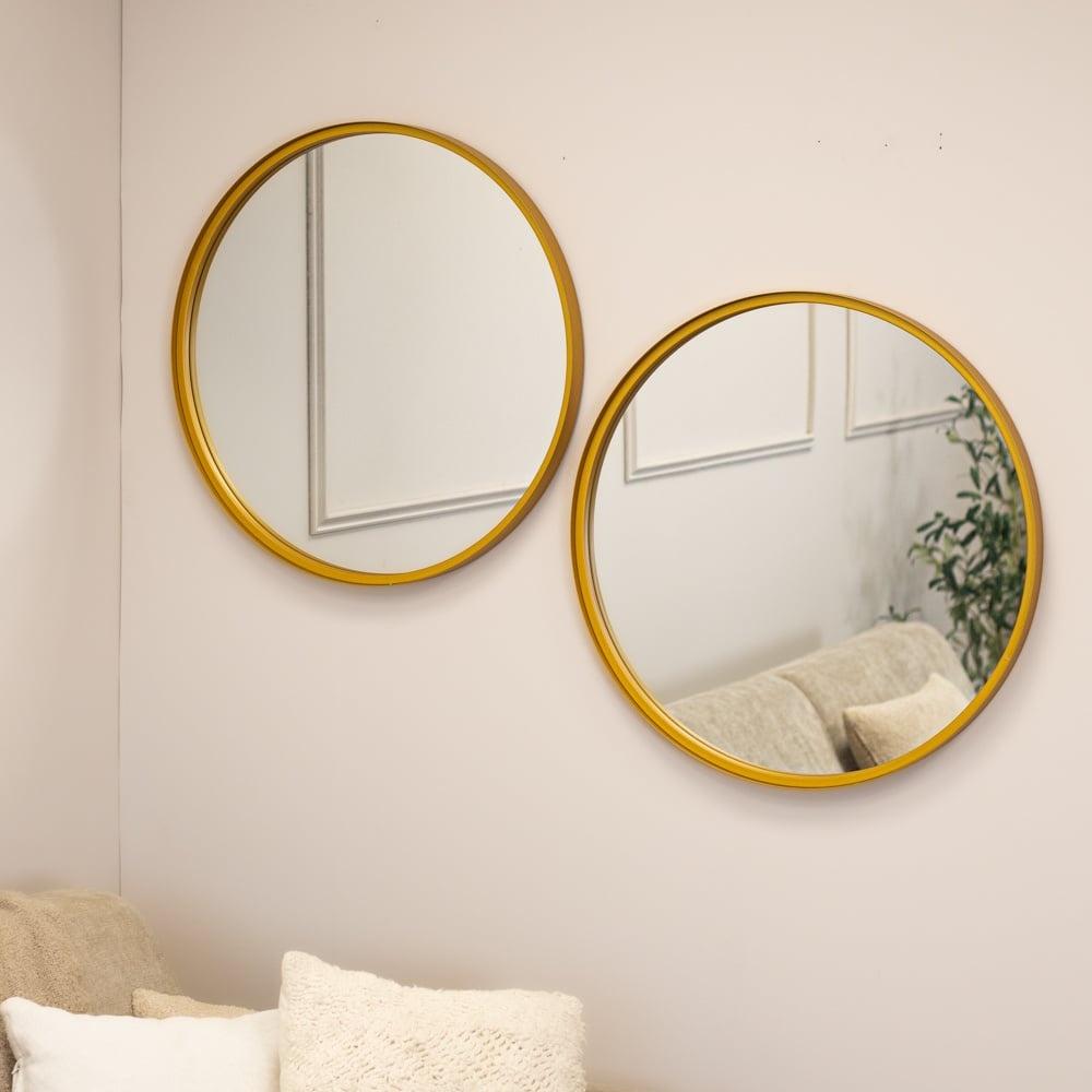 Runder Spiegel Stella Set aus zwei Gold Ø60 cm Bild 1