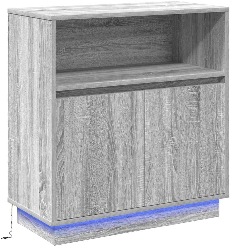 vidaXL Sideboard mit LED Grau Sonoma 71 x 34,5 x 75 cm Holzwerkstoff 869655 Bild 1