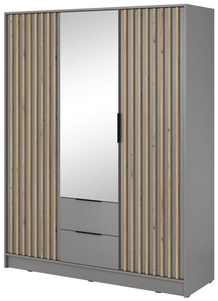 Compleo Kleiderschrank LISA Drehtürenschrank mit Lamellen, 3-türig Schrank, 150 cm Bild 1