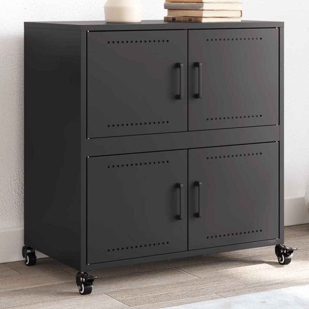 vidaXL Sideboard Schwarz 68x39x72 cm Stahl 846650 Bild 1