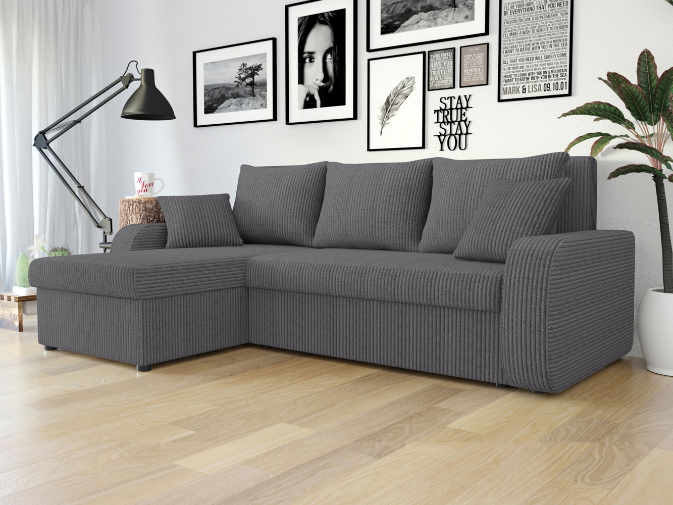 Ecksofa Kris Cord (Farbe: Poso 22) Bild 1