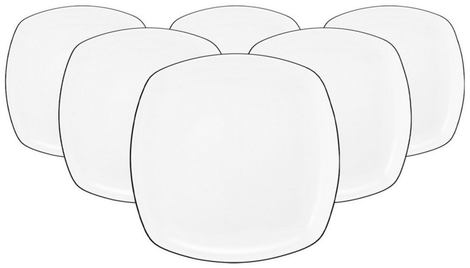 Seltmann Weiden Lido Black Line Frühstücksteller eckig ø 20 cm 6er Set Bild 1