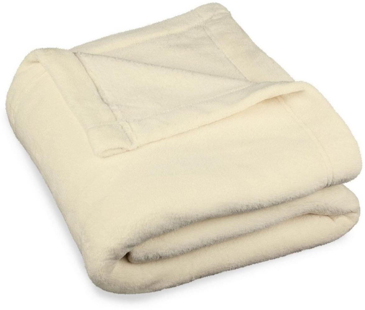 CelinaTex Flauschige Kuscheldecke 150 x 200 cm Creme weiß Decke Sofa warm Wohndecke weich Mikrofaser Fleece Oeko-TEX Montreal Bild 1