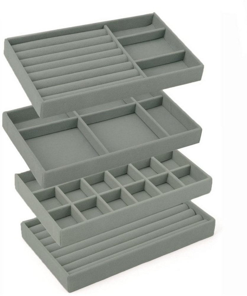 Coonoor Aufbewahrungsbox Schmucktablett, Schmuckorganisierer, Schmuckaufbewahrungsbox (4 St), Einlage für Schubladen, Stapelbar für Präsentation und Ordnung Bild 1