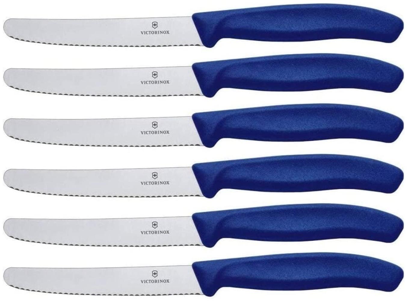 Victorinox | Swiss Classic Tafelmesser-Set | 6-teilig | elegante blaue Griffe | rostfreier Edelstahl | ergonomisches Design | ideal für den Alltag | robust & spülmaschinengeeignet Bild 1