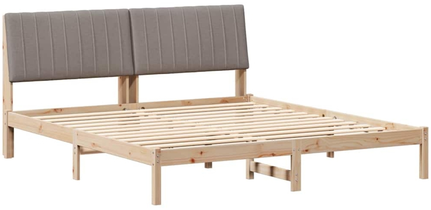 vidaXL Bettrahmen mit Kopfteil Braun 180 x 200 cm Massives Kiefernholz 3394406 Bild 1