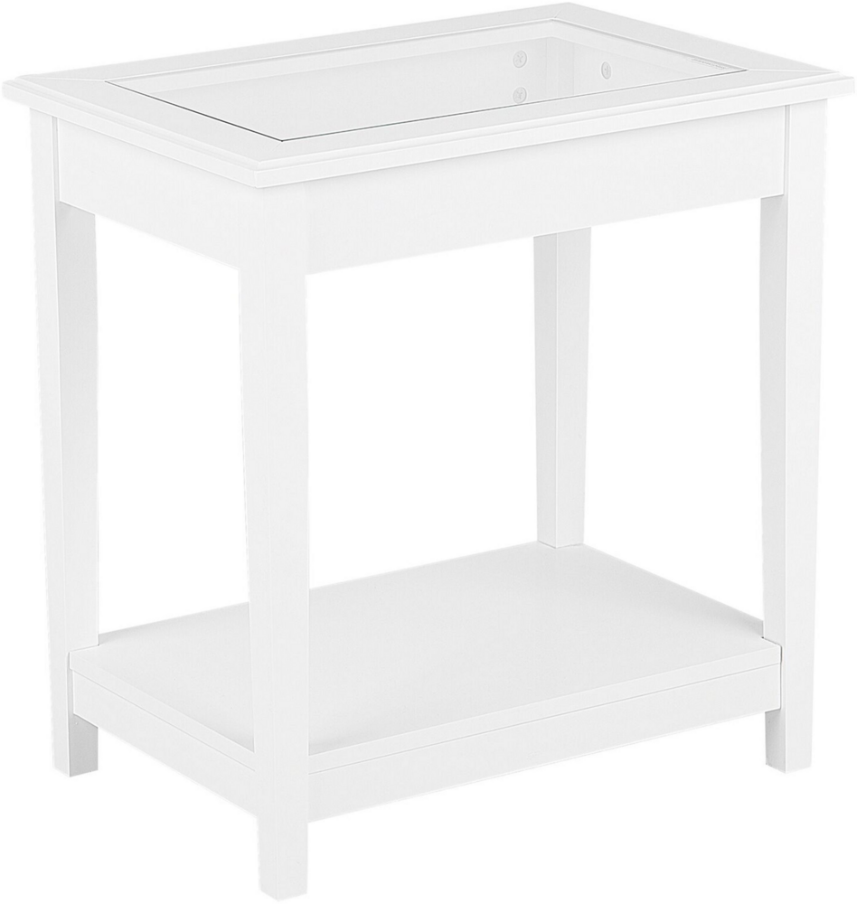Beistelltisch weiß Glas rechteckig 40x57 cm ATTU Bild 1