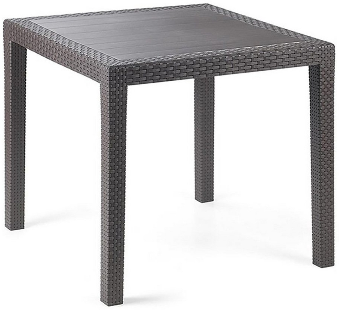 Gartentisch King Eckig Anthrazit 79x79x72cm Rattan-Optik Wetterfest Bild 1
