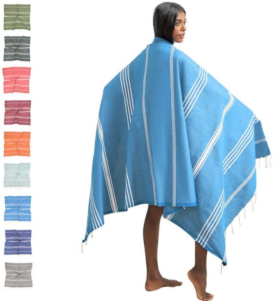 furora HOLIDAY Saunatuch Strandtuch Hamamtuch: groß 100x200 cm Saunatuch, Strandhandtuch dünn Bild 1