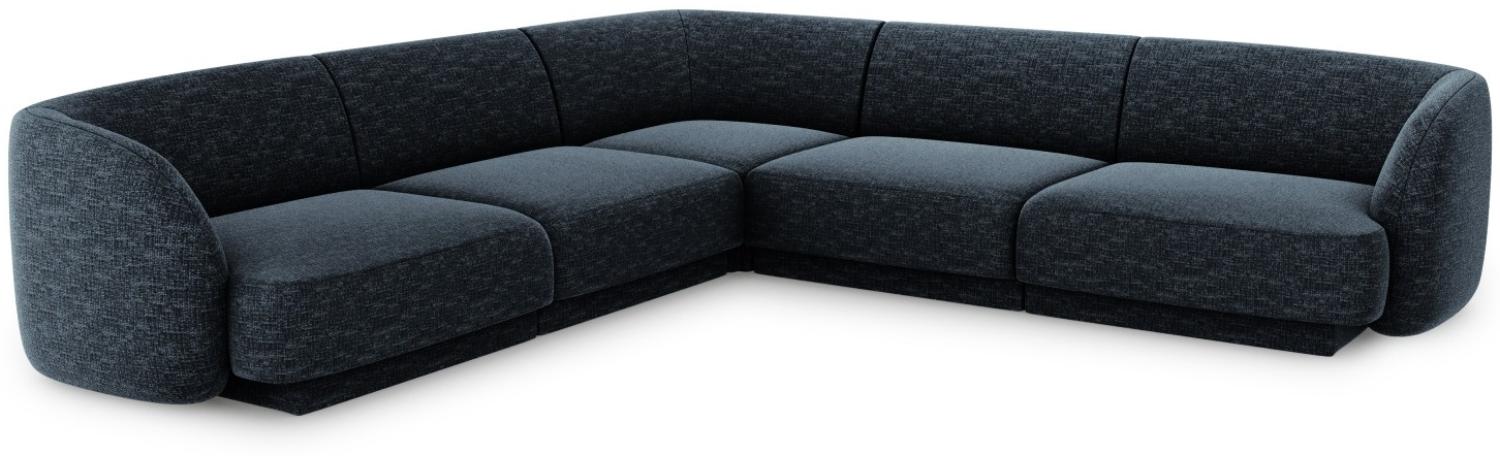 Micadoni 5-Sitzer Reversible Ecksofa Miley | Bezug Royal Blue | Beinfarbe Black Plastic Bild 1