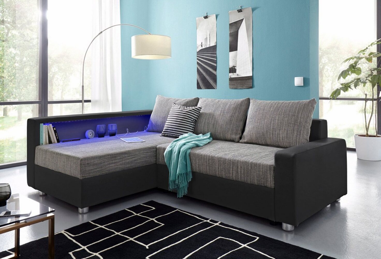 COLLECTION AB Ecksofa Relax L-Form, inklusive Bettfunktion, Federkern, wahlweise mit RGB-LED-Beleuchtung Bild 1