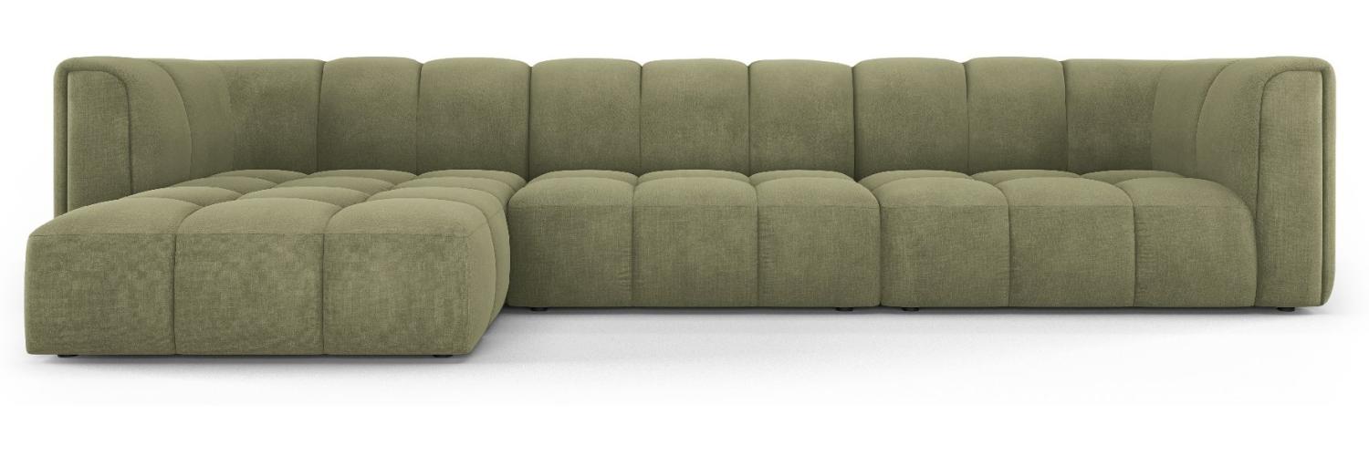 Micadoni Modulares Ecksofa Serena 5-Sitzer Strukturierter Stoff, Hellgrün, Links Bild 1