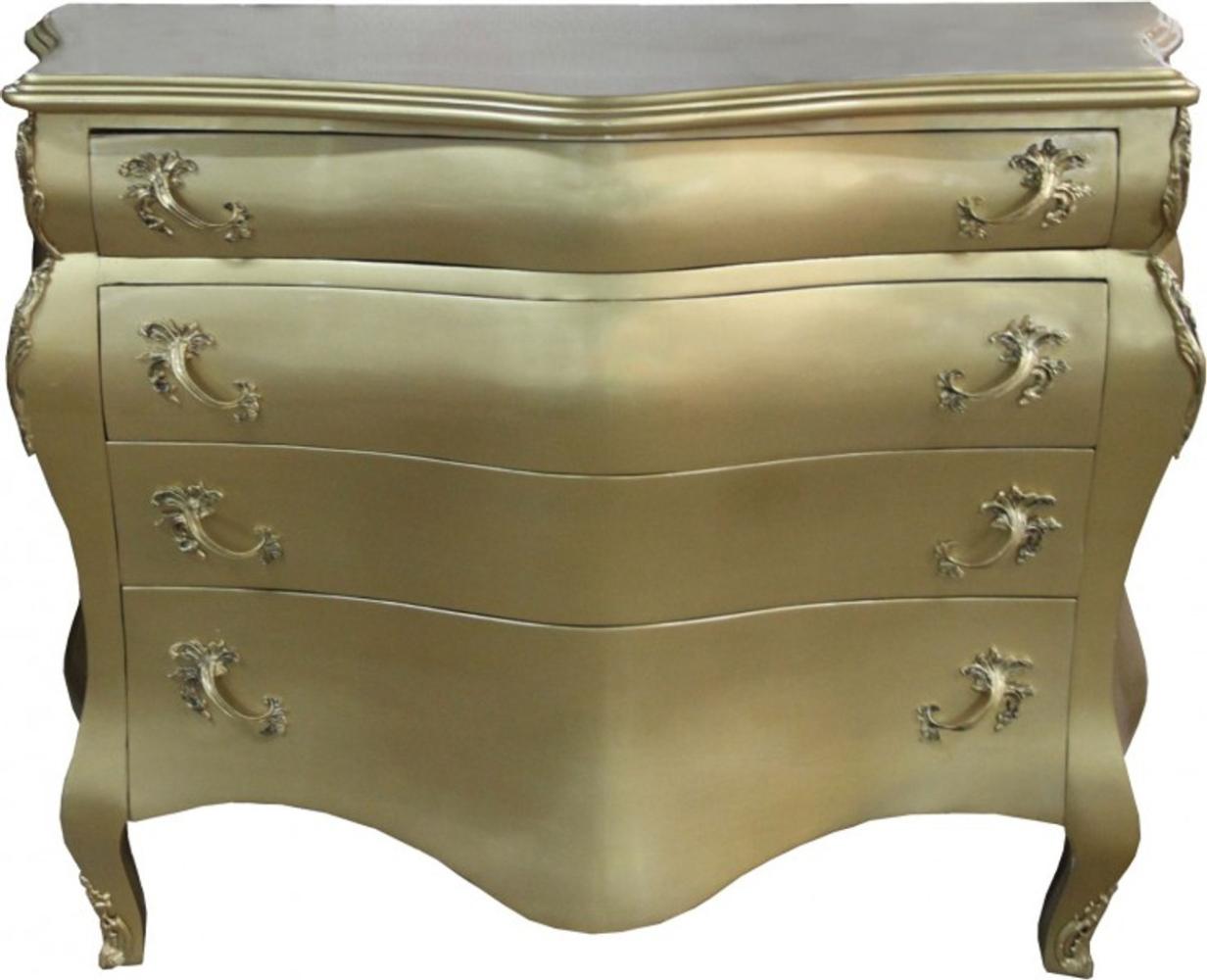 Casa Padrino Barock Kommode Gold B 120 H 94 cm - Handgefertigte Barock Möbel Bild 1